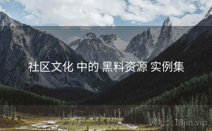 社区文化 中的 黑料资源 实例集
