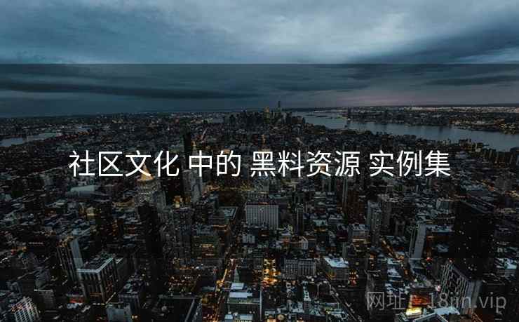 社区文化 中的 黑料资源 实例集