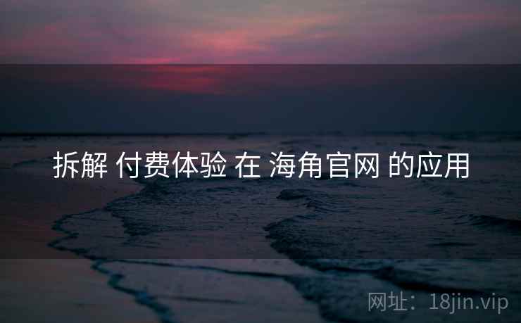 拆解 付费体验 在 海角官网 的应用